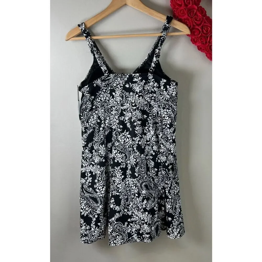 Swim Solutions NEW size 18 swim dress tummy control thigh minimizer - Picture 7 of 14